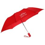 A red umbrella opened up.